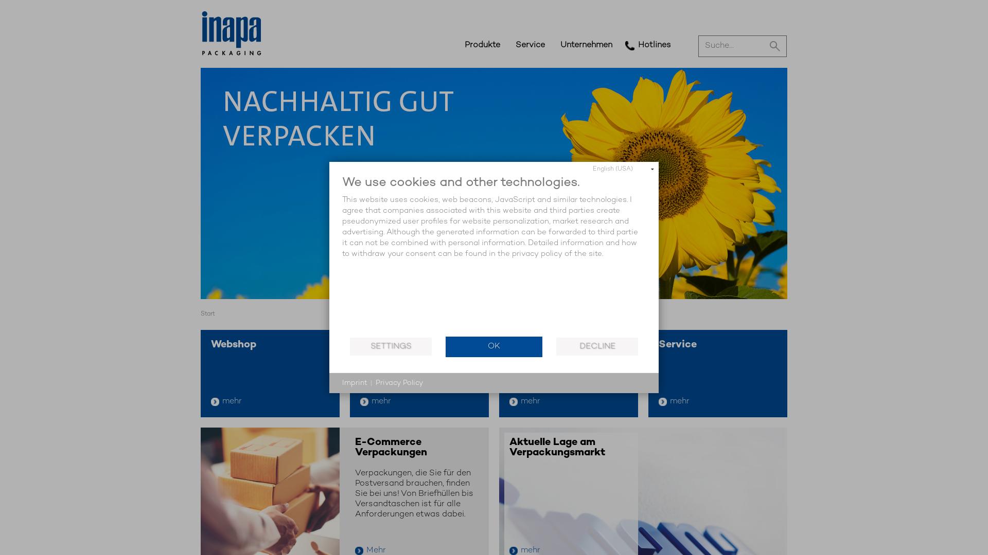 Website User Bewertung zu www.inapa-packaging.de