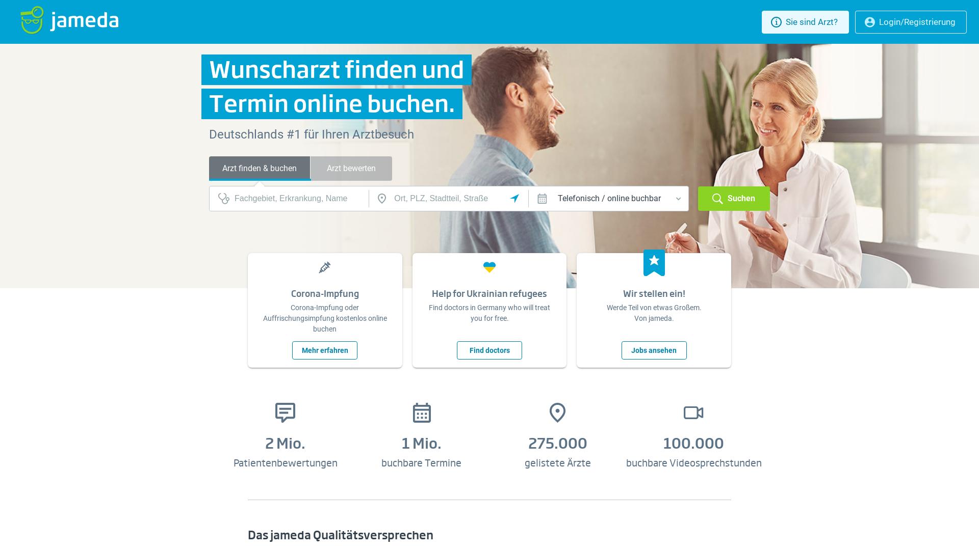 Website User Bewertung zu www.jameda.de