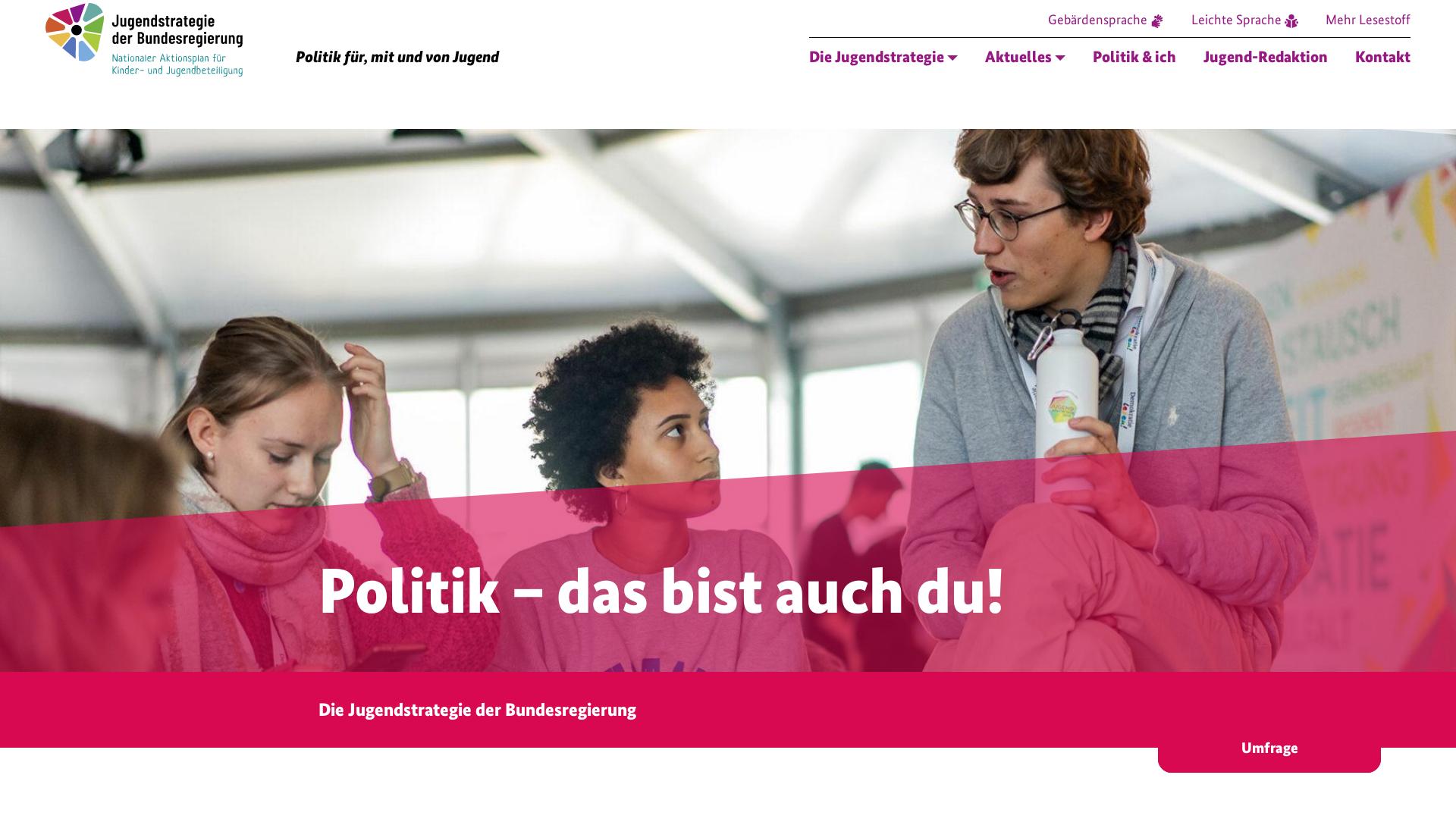 Website User Bewertung zu www.jugendstrategie.de