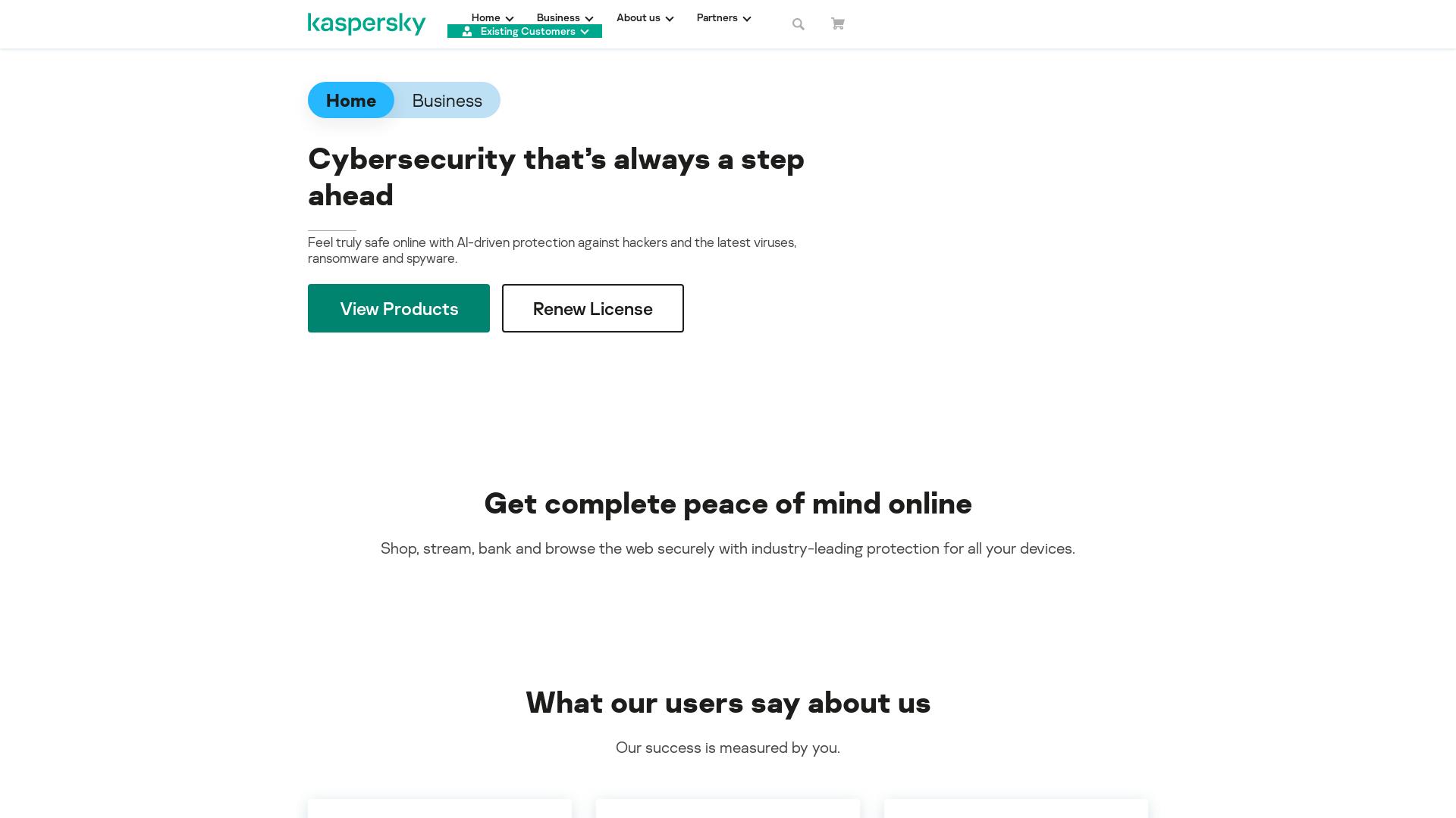 Website User Bewertung zu www.kaspersky.co.za