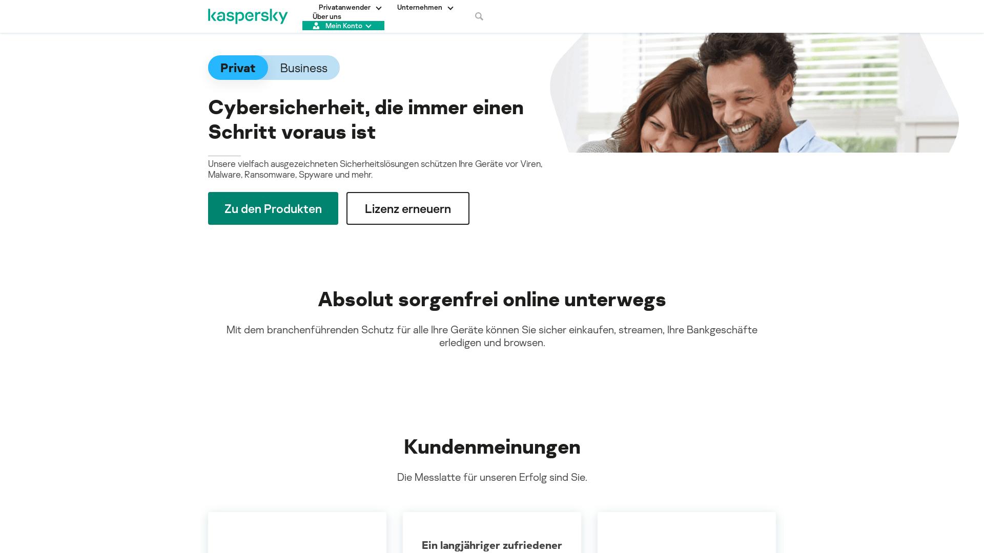 Website User Bewertung zu www.kaspersky.com