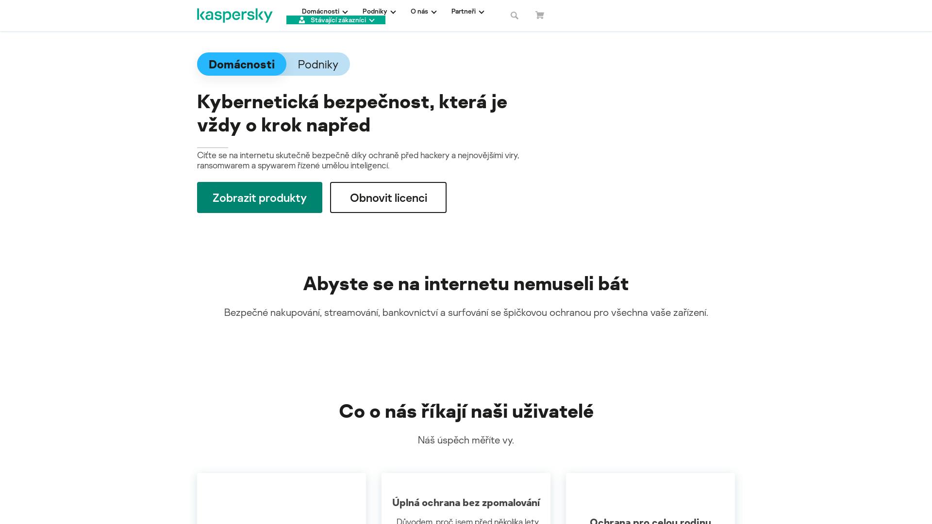 Website User Bewertung zu www.kaspersky.cz