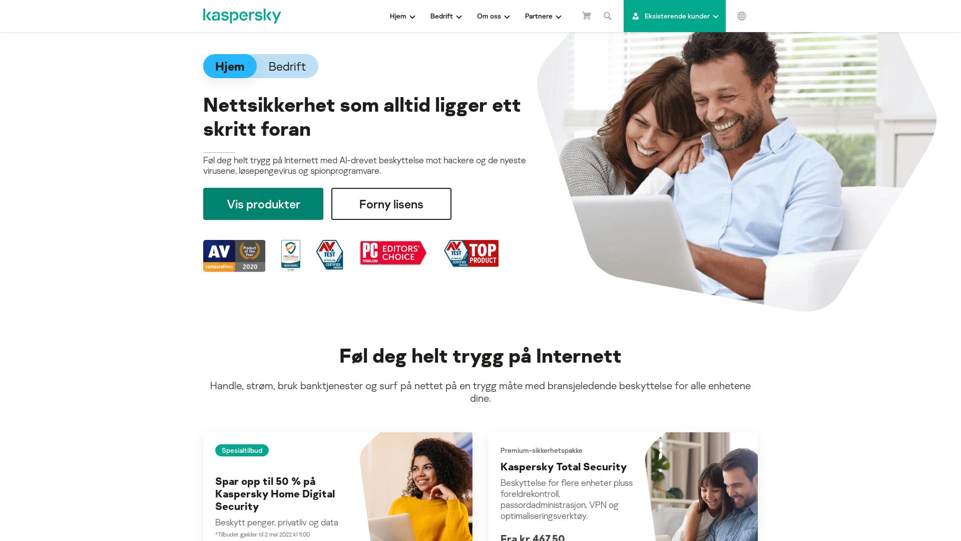 Website User Bewertung zu www.kaspersky.no