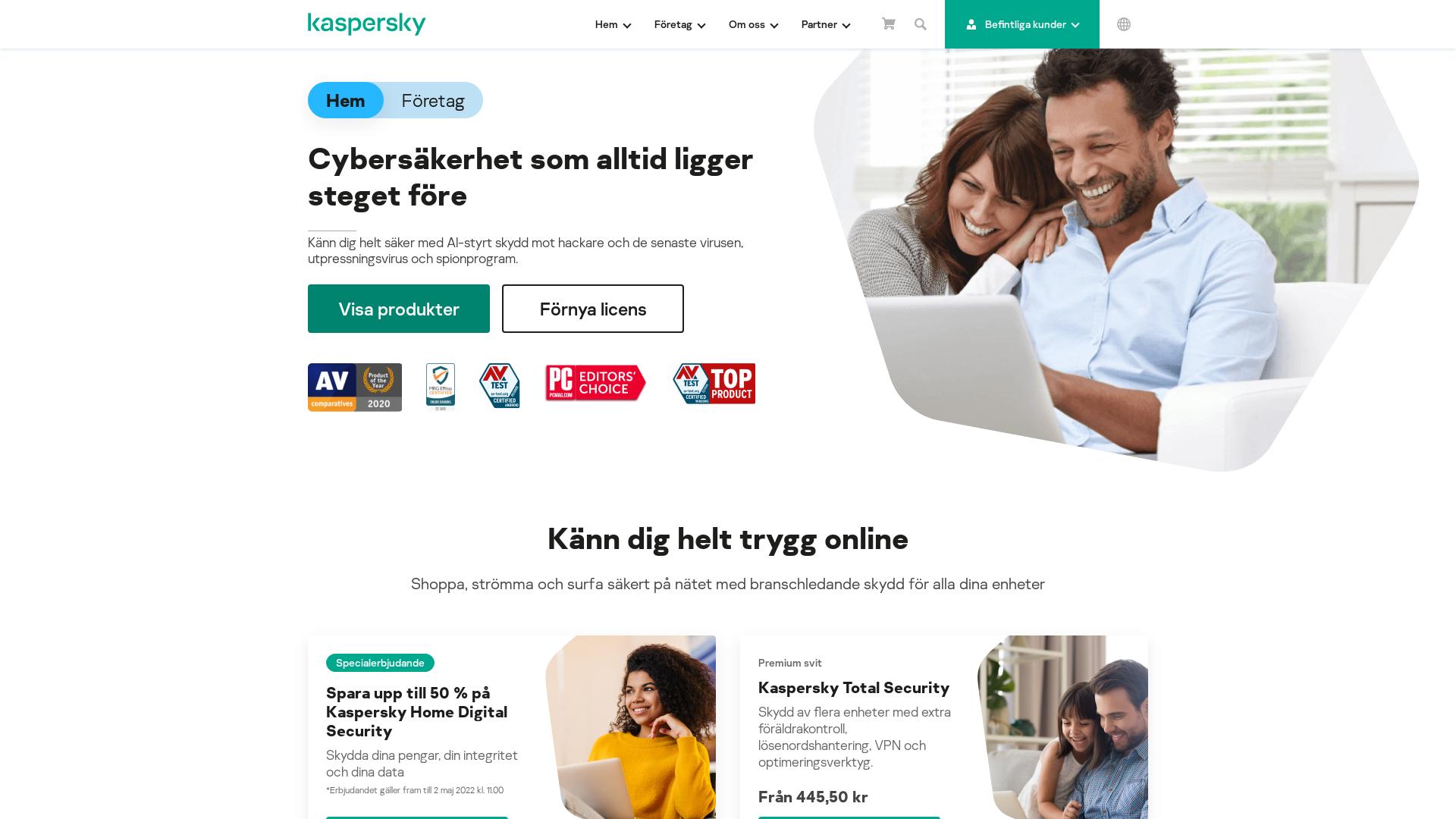 Website User Bewertung zu www.kaspersky.se