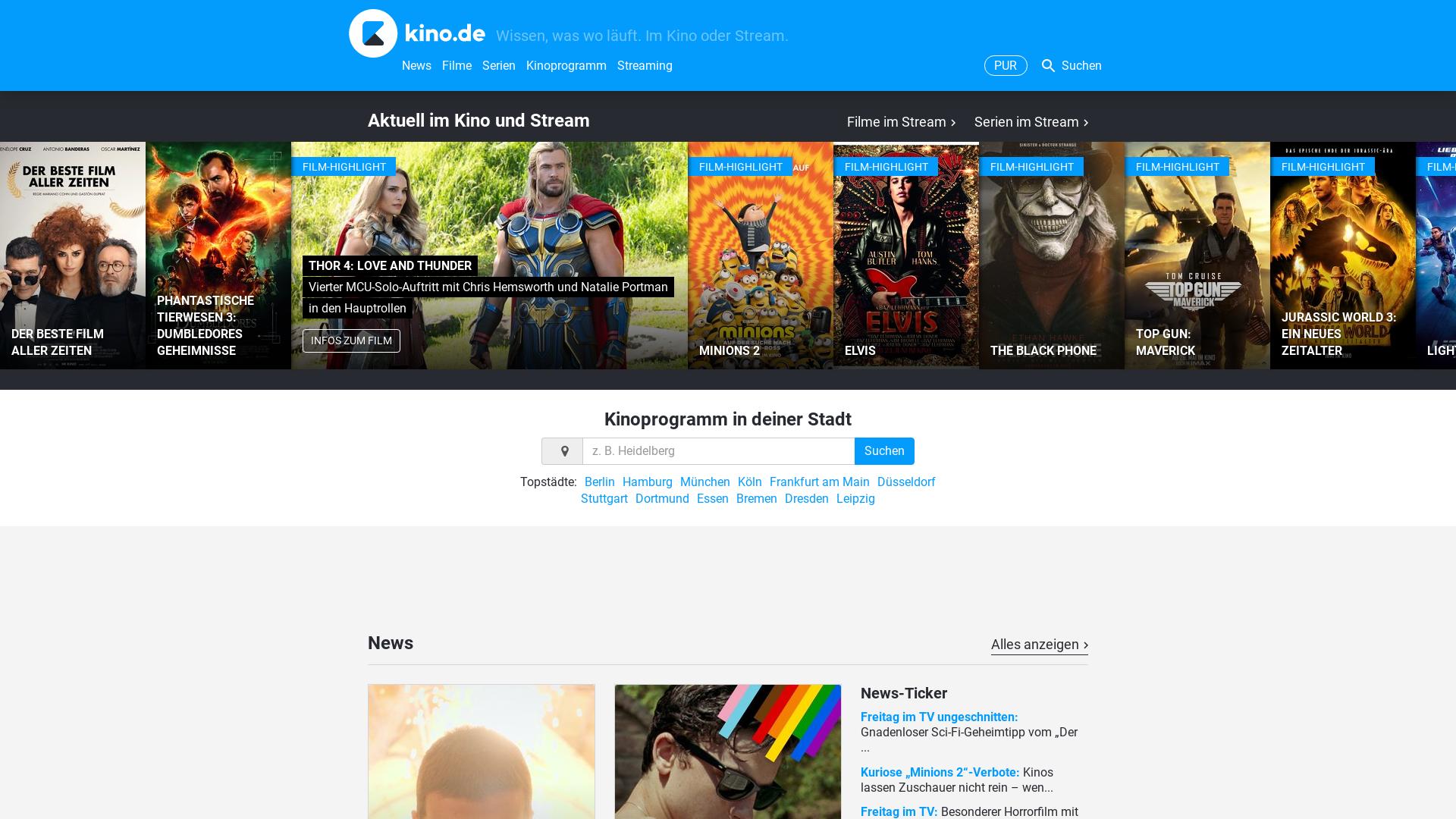 Website User Bewertung zu www.kino.de