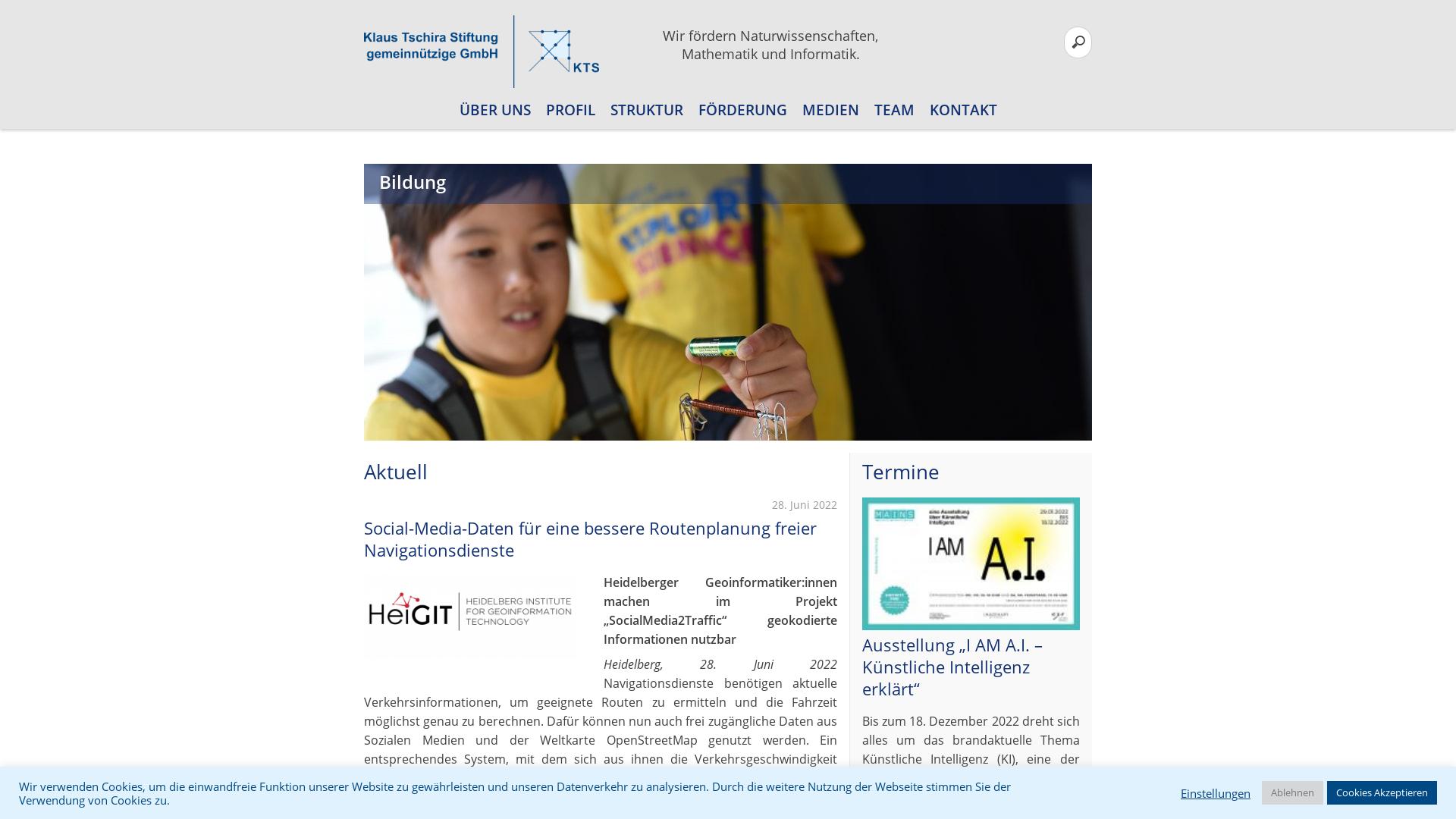 Website User Bewertung zu www.klaus-tschira-stiftung.de