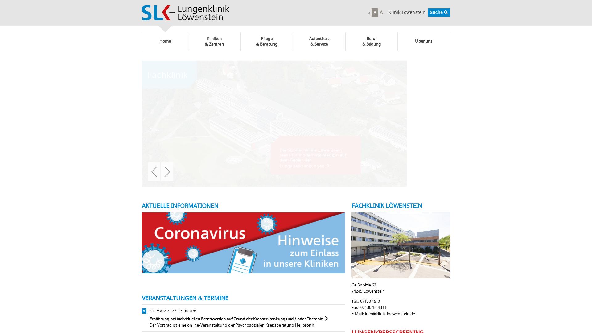 Website User Bewertung zu www.klinik-loewenstein.de