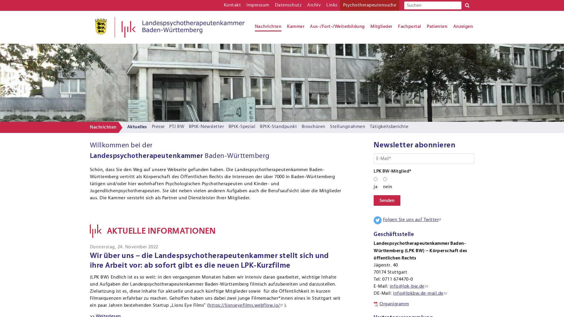 Website User Bewertung zu www.lpk-bw.de