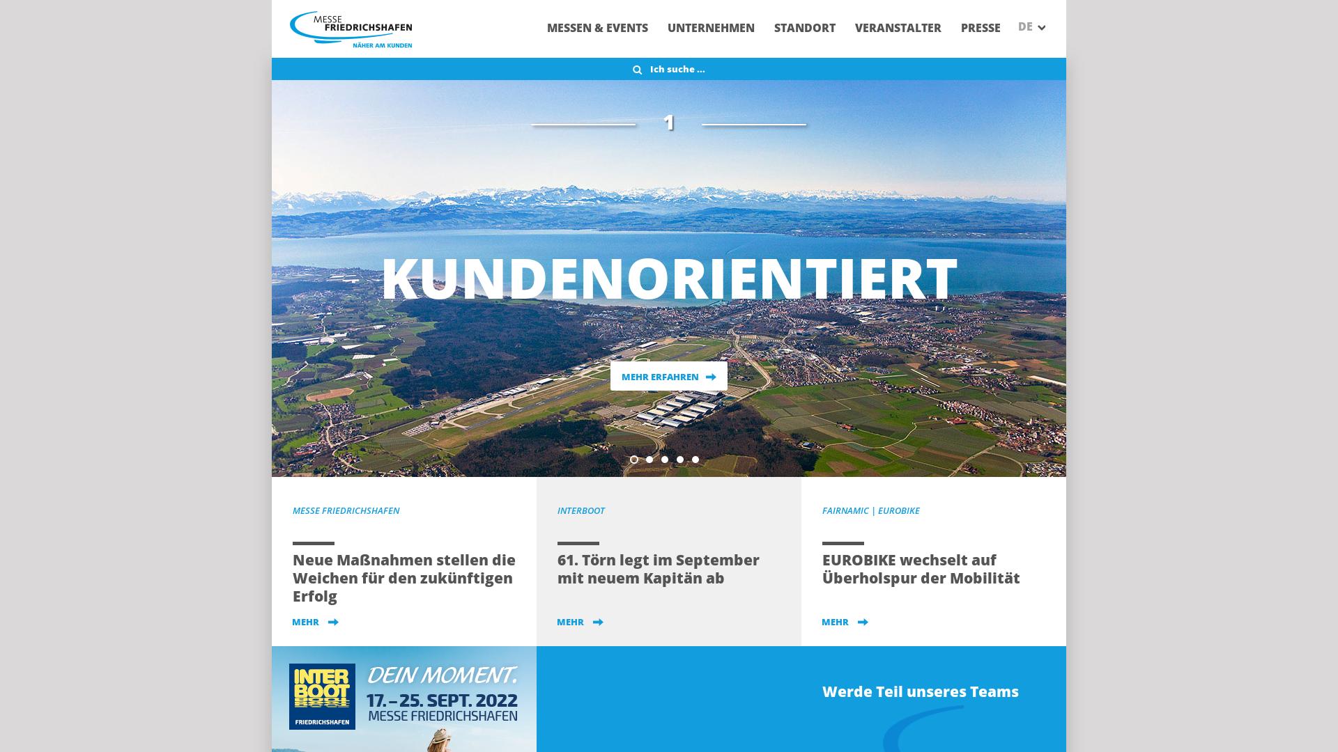 Website User Bewertung zu www.messe-friedrichshafen.de
