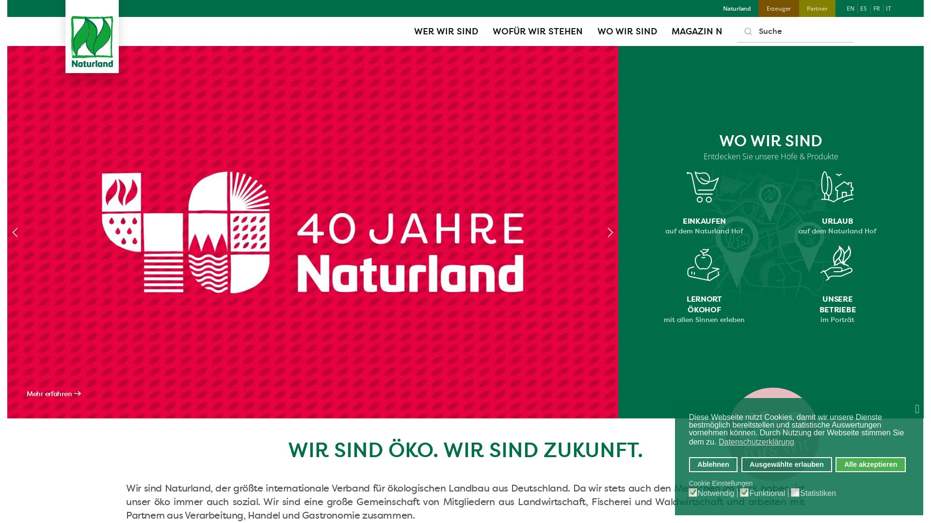 Website User Bewertung zu www.naturland.de