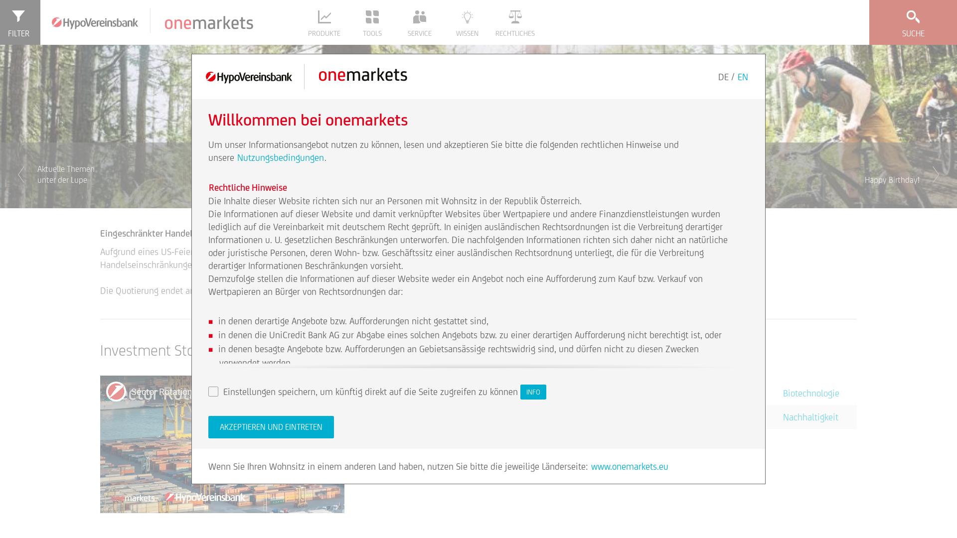 Website User Bewertung zu www.onemarkets.at