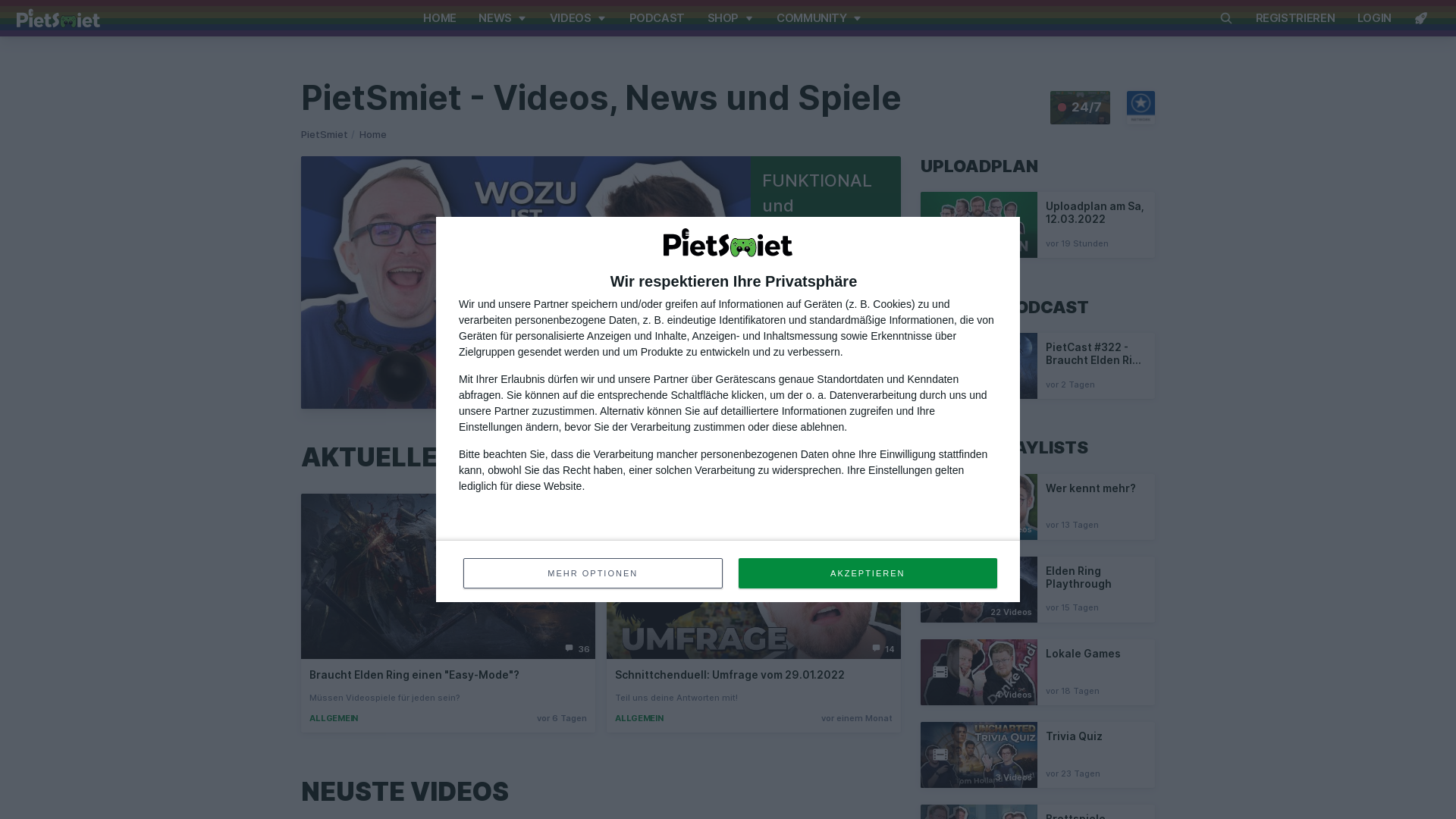 Website User Bewertung zu www.pietsmiet.de