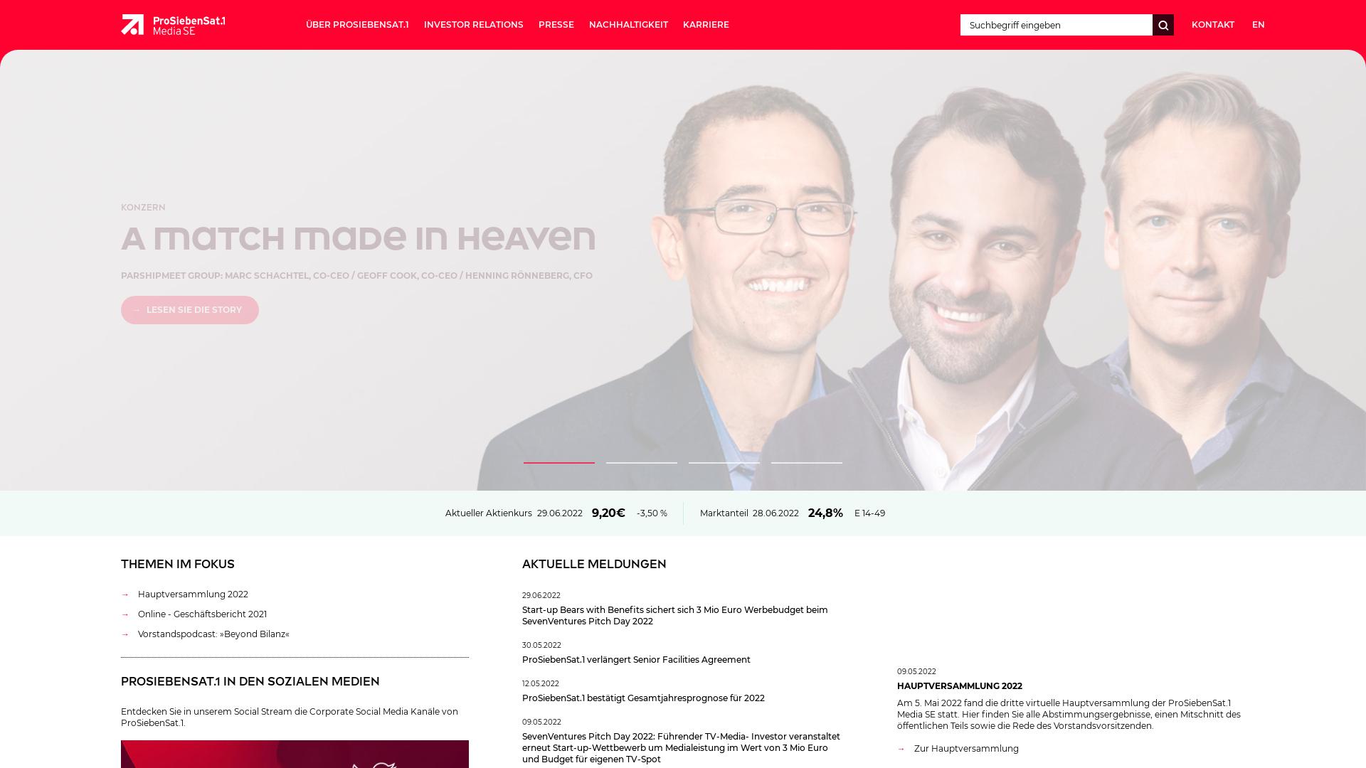 Website User Bewertung zu www.prosiebensat1.com