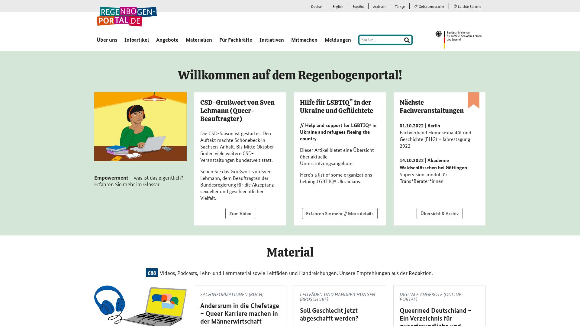 Website User Bewertung zu www.regenbogenportal.de