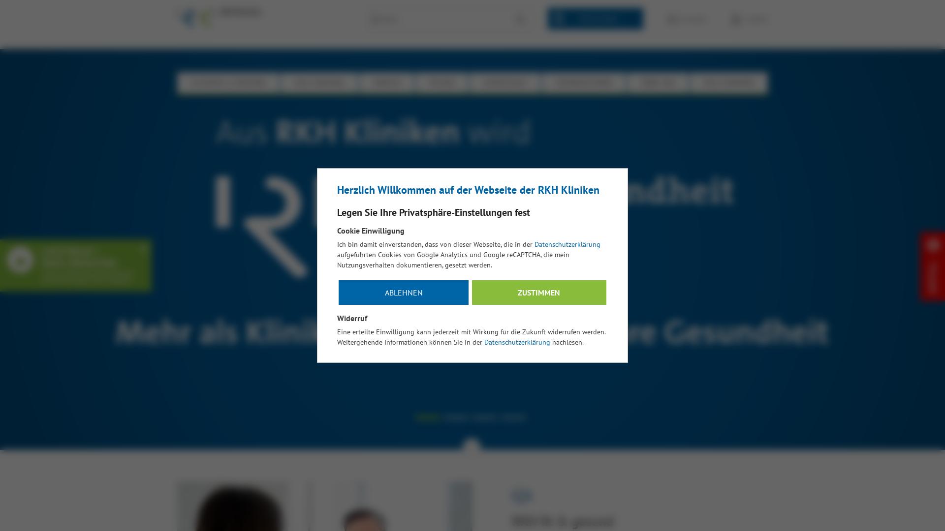 Website User Bewertung zu www.rkh-kliniken.de