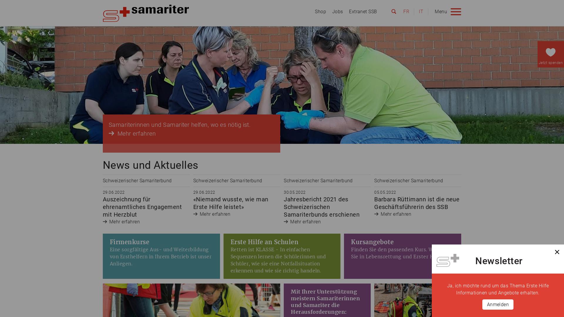 Website User Bewertung zu www.samariter.ch