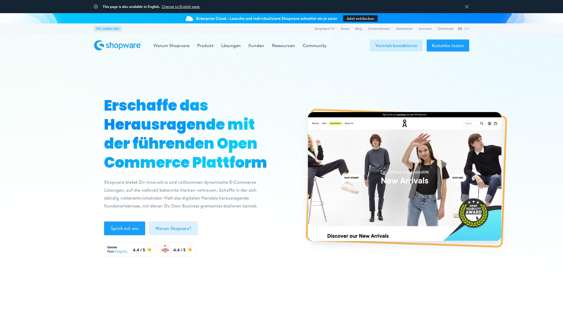 Website User Bewertung zu www.shopware.com