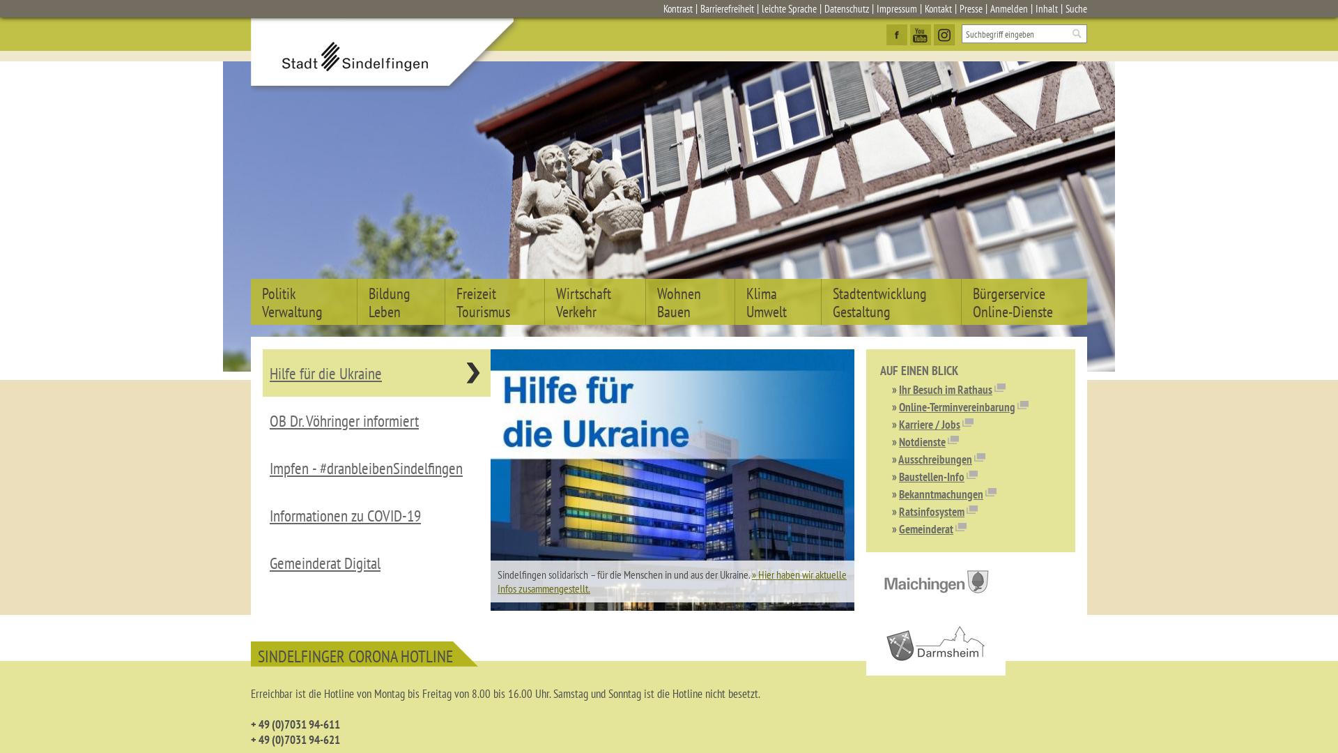 Website User Bewertung zu www.sindelfingen.de