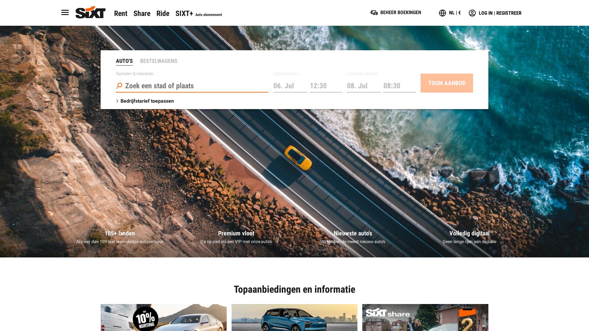 Website User Bewertung zu www.sixt.nl