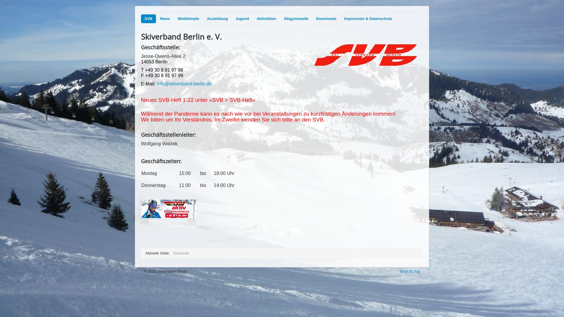 Website User Bewertung zu www.skiverband-berlin.de
