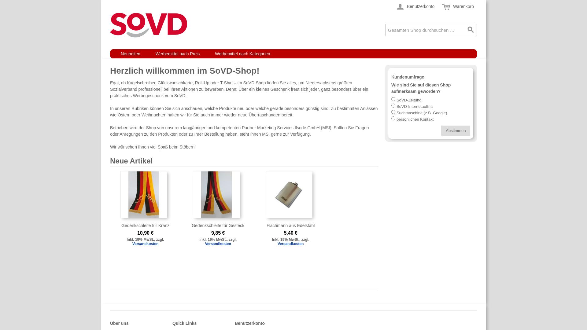 Website User Bewertung zu www.sovd-shop.de