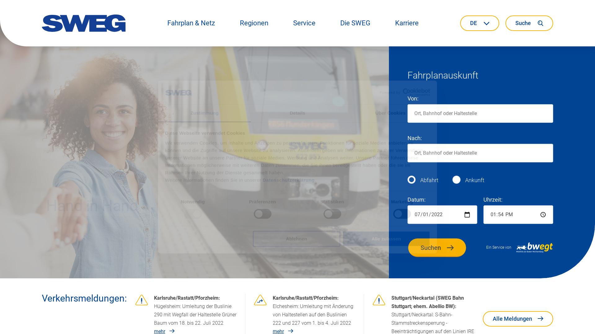 Website User Bewertung zu www.sweg.de