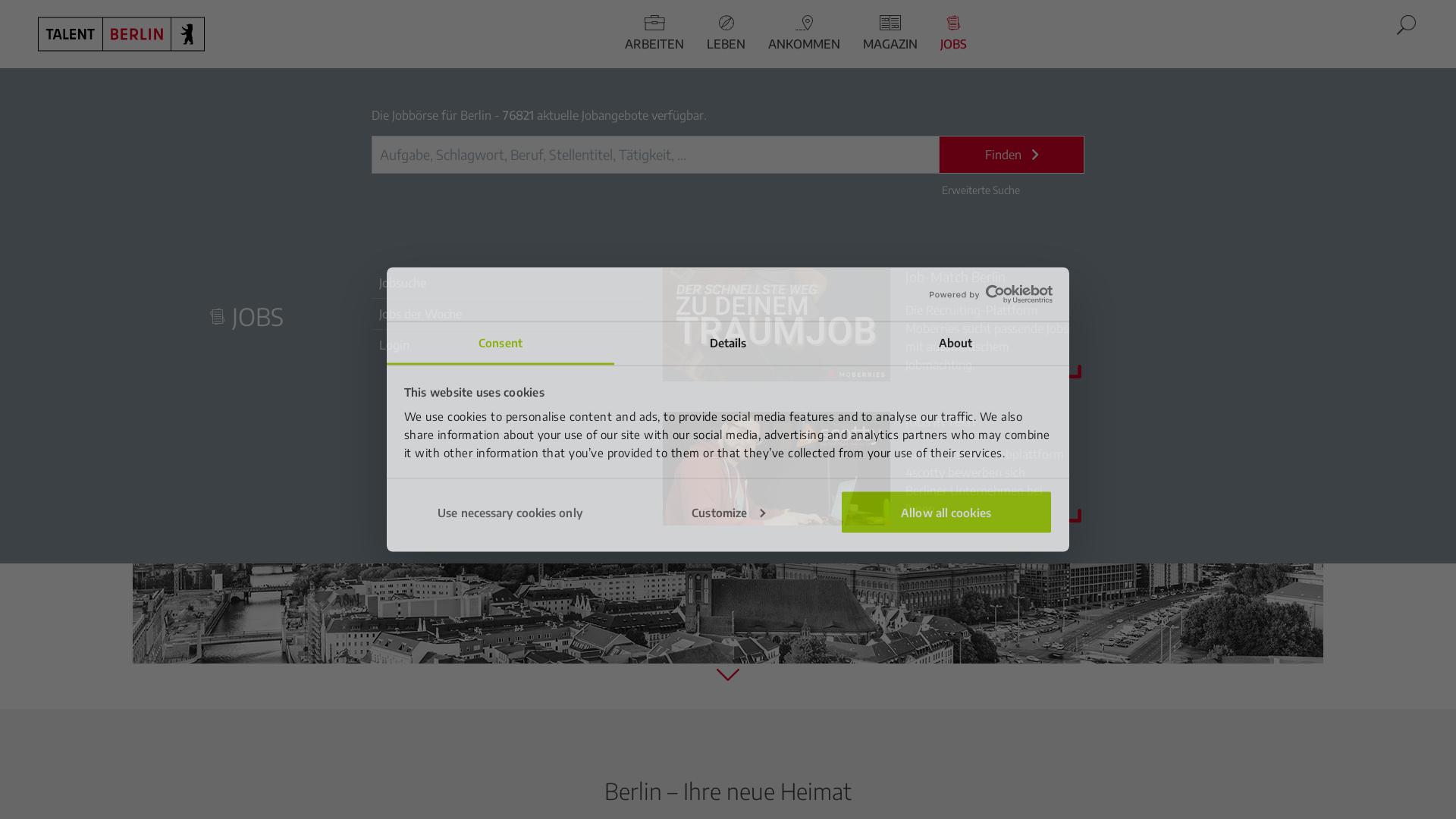 Website User Bewertung zu www.talent-berlin.de
