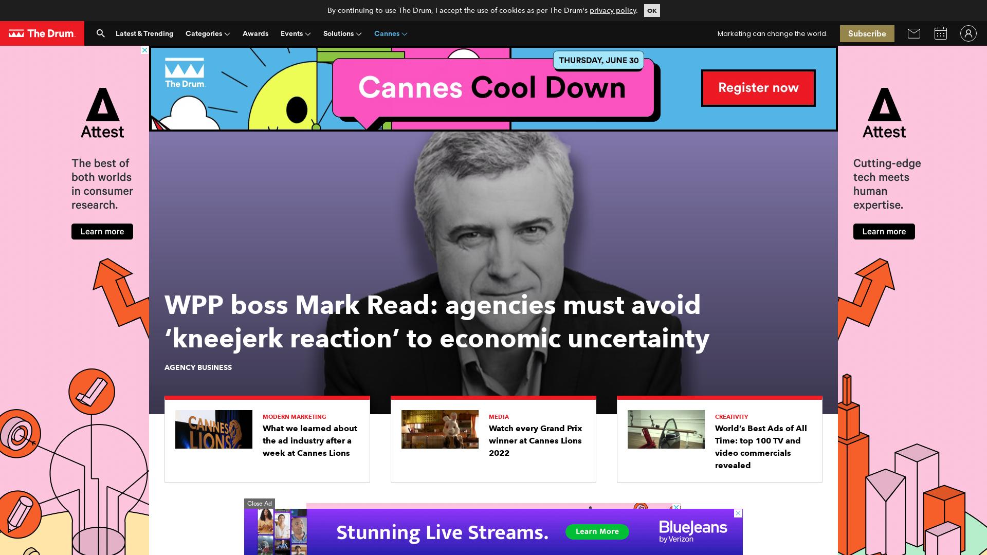 Website User Bewertung zu www.thedrum.com
