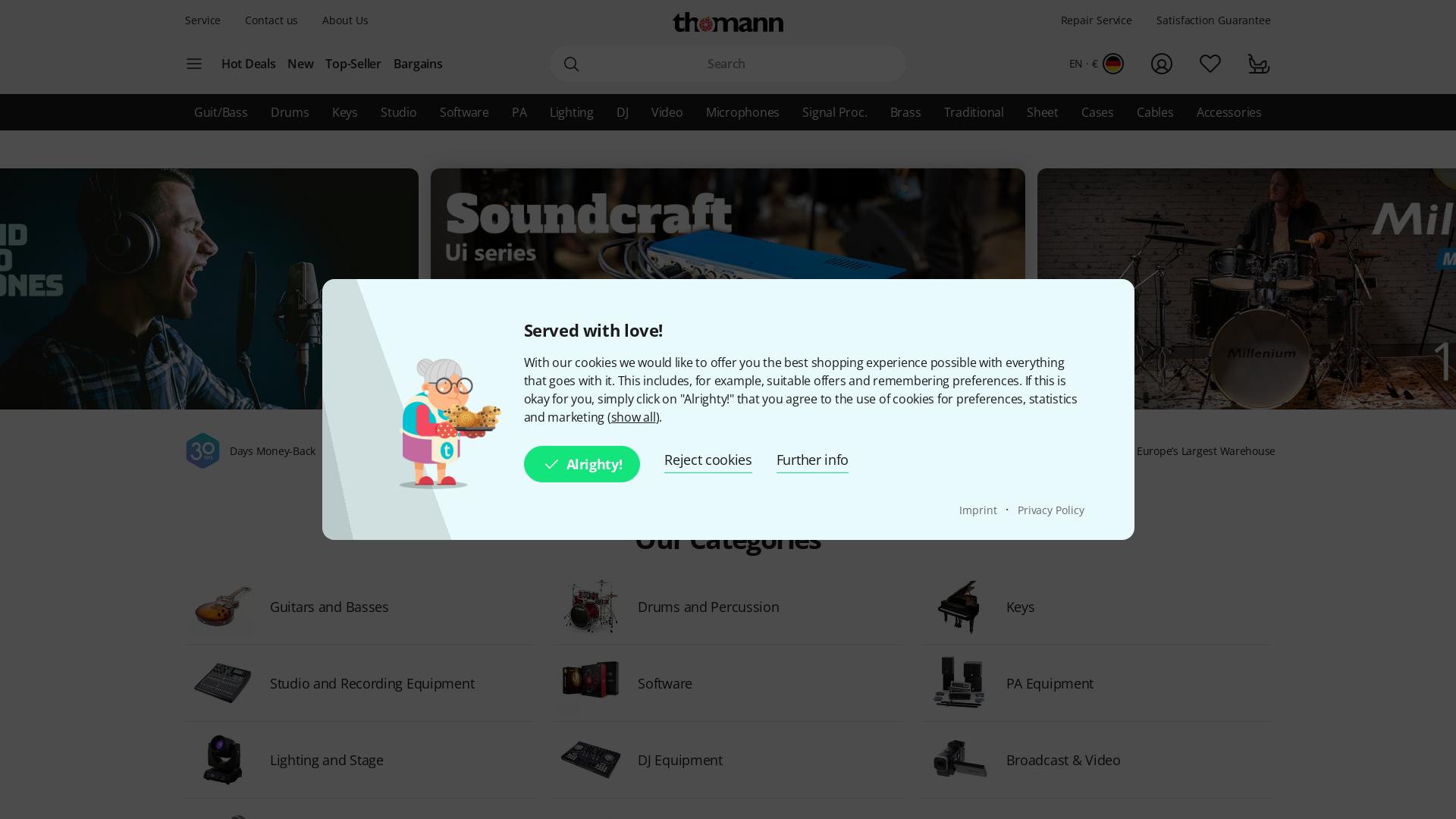 Website User Bewertung zu www.thomann.de