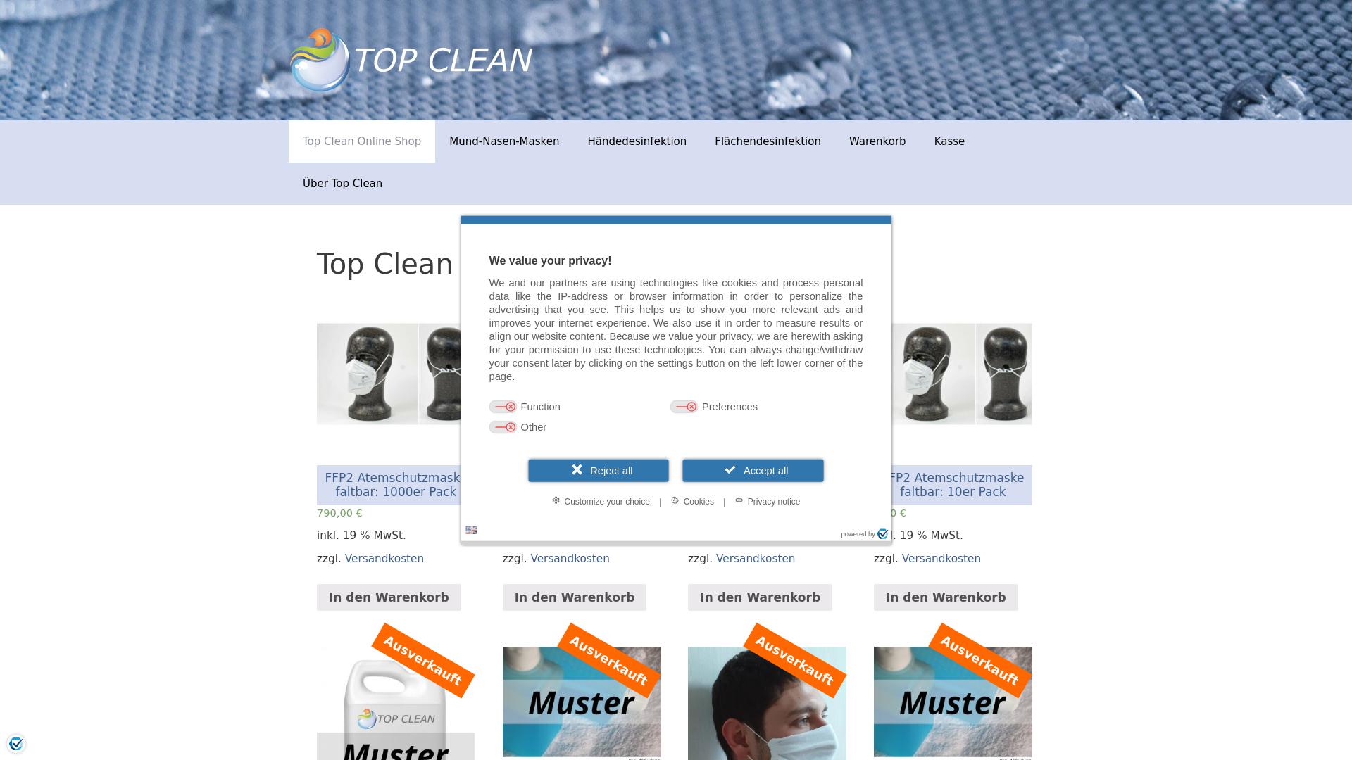 Website User Bewertung zu www.topclean-shop.de