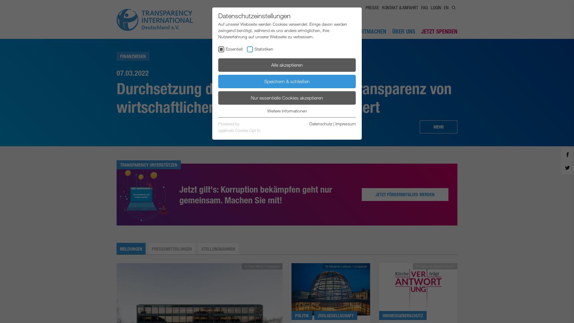Website User Bewertung zu www.transparency.de