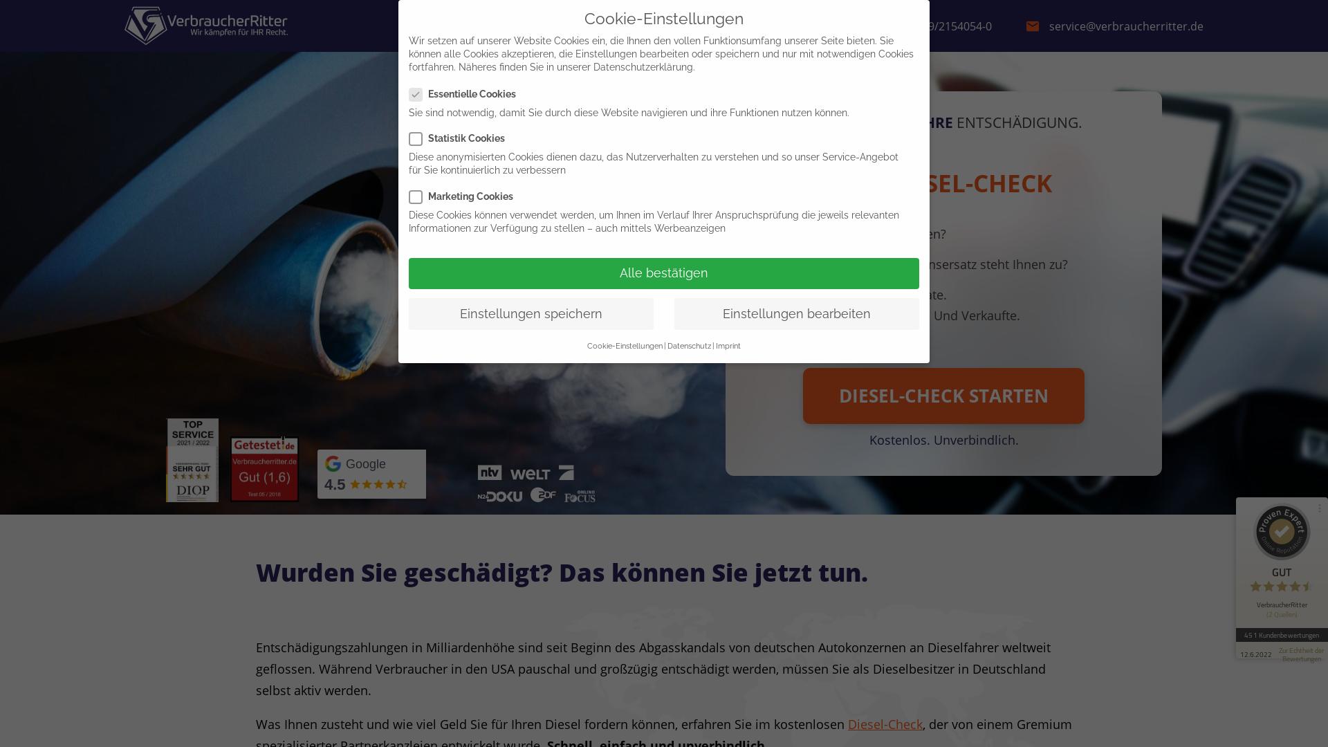 Website User Bewertung zu www.verbraucherritter.de