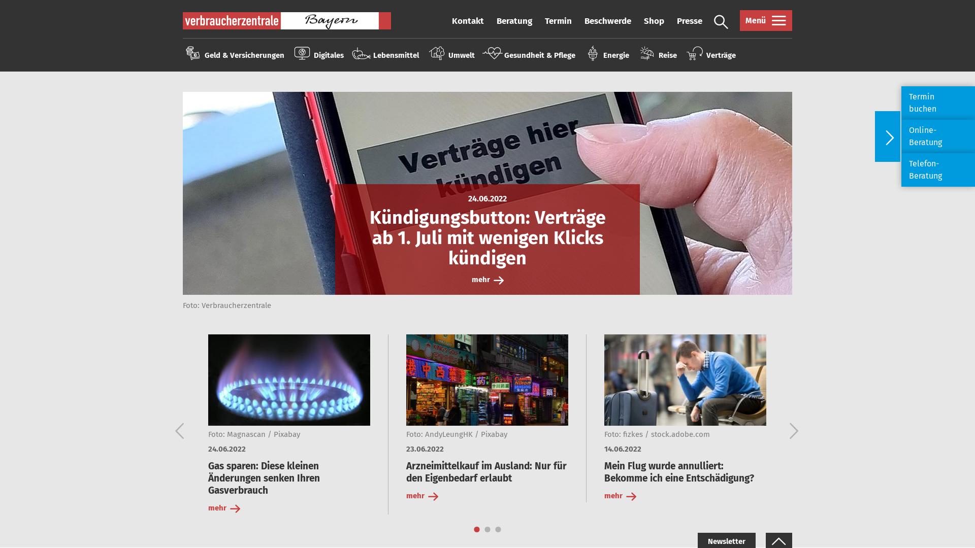 Website User Bewertung zu www.verbraucherzentrale-bayern.de