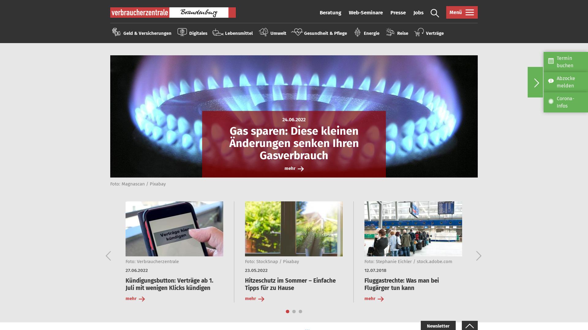 Website User Bewertung zu www.verbraucherzentrale-brandenburg.de