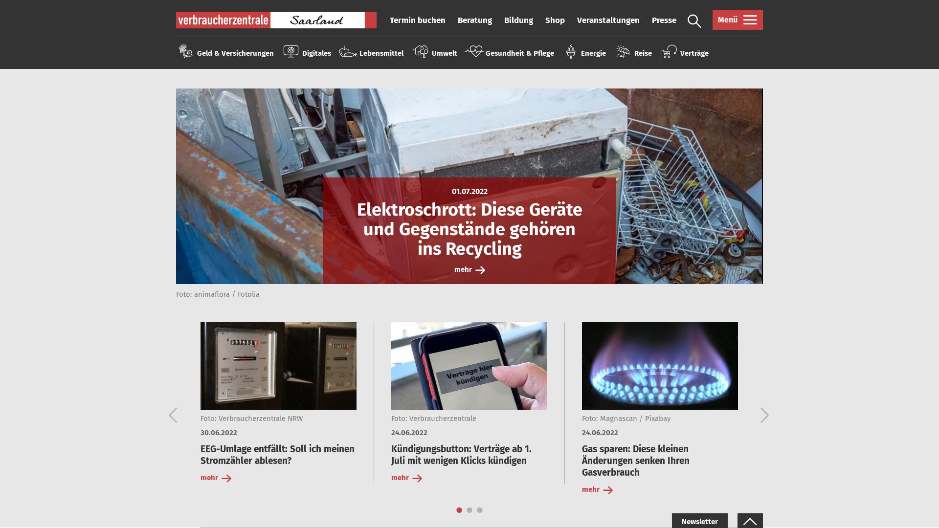 Website User Bewertung zu www.verbraucherzentrale-saarland.de