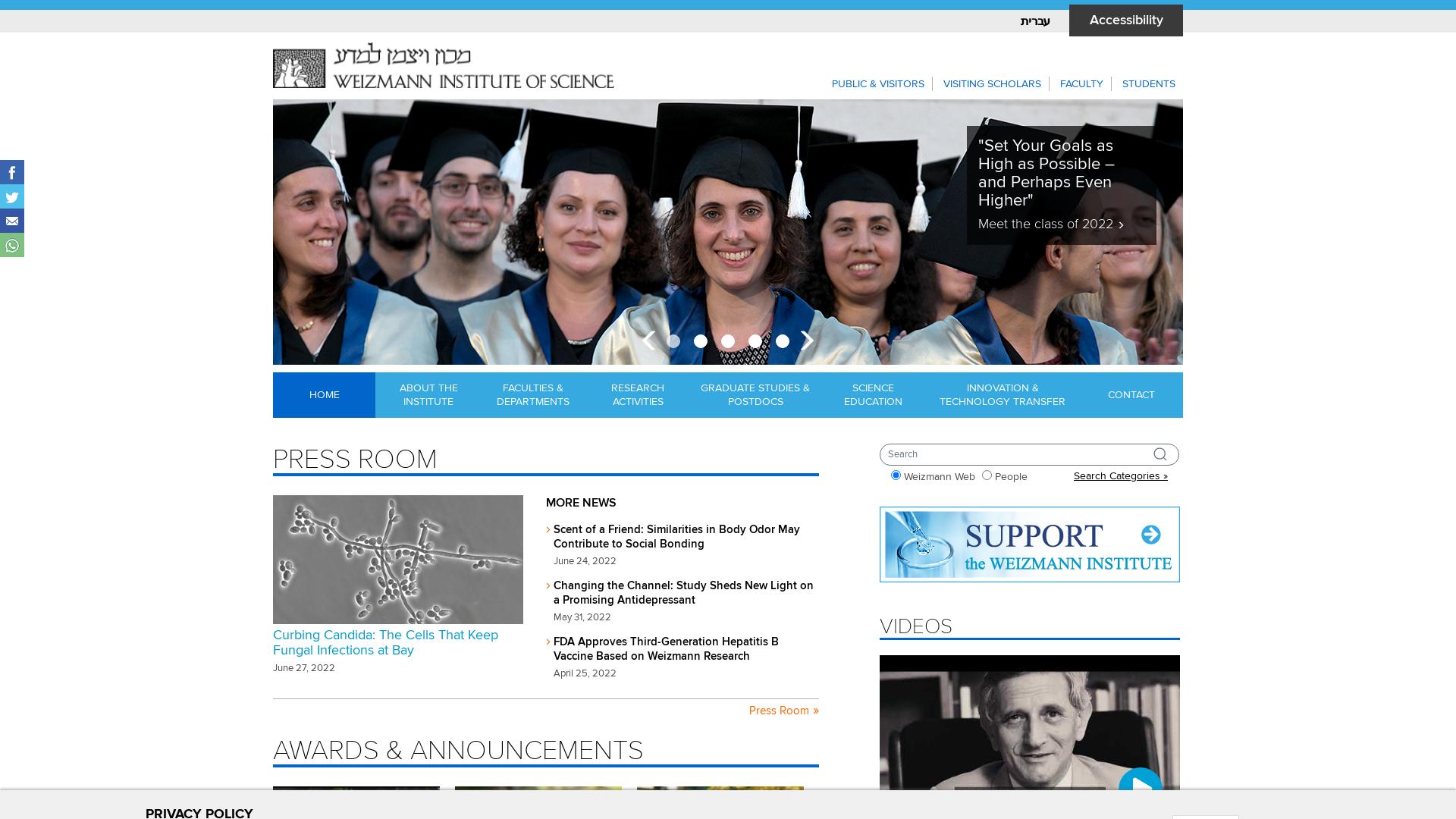 Website User Bewertung zu www.weizmann.ac.il