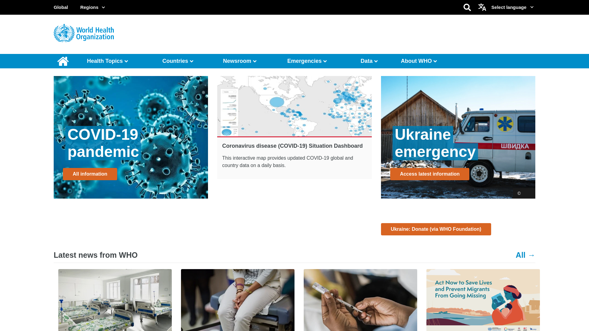 Website User Bewertung zu www.who.int