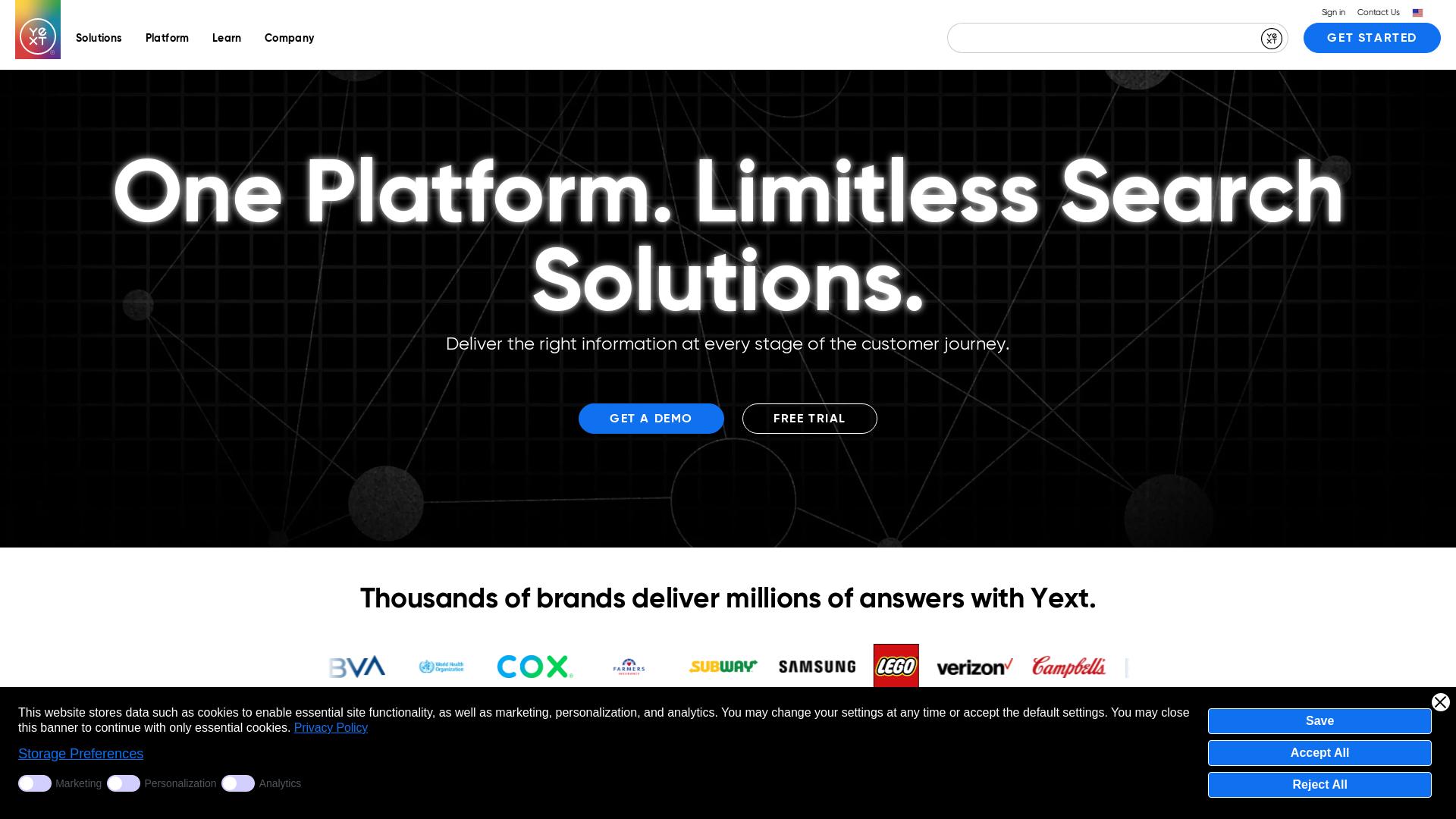 Website User Bewertung zu www.yext.com