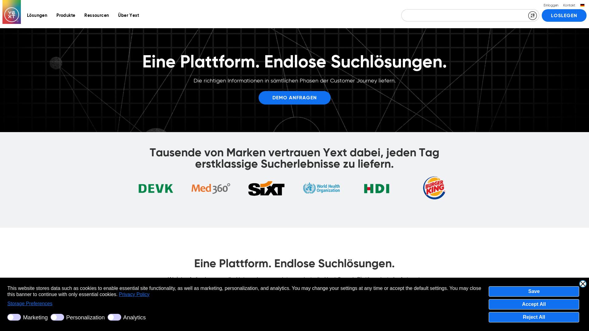 Website User Bewertung zu www.yext.de