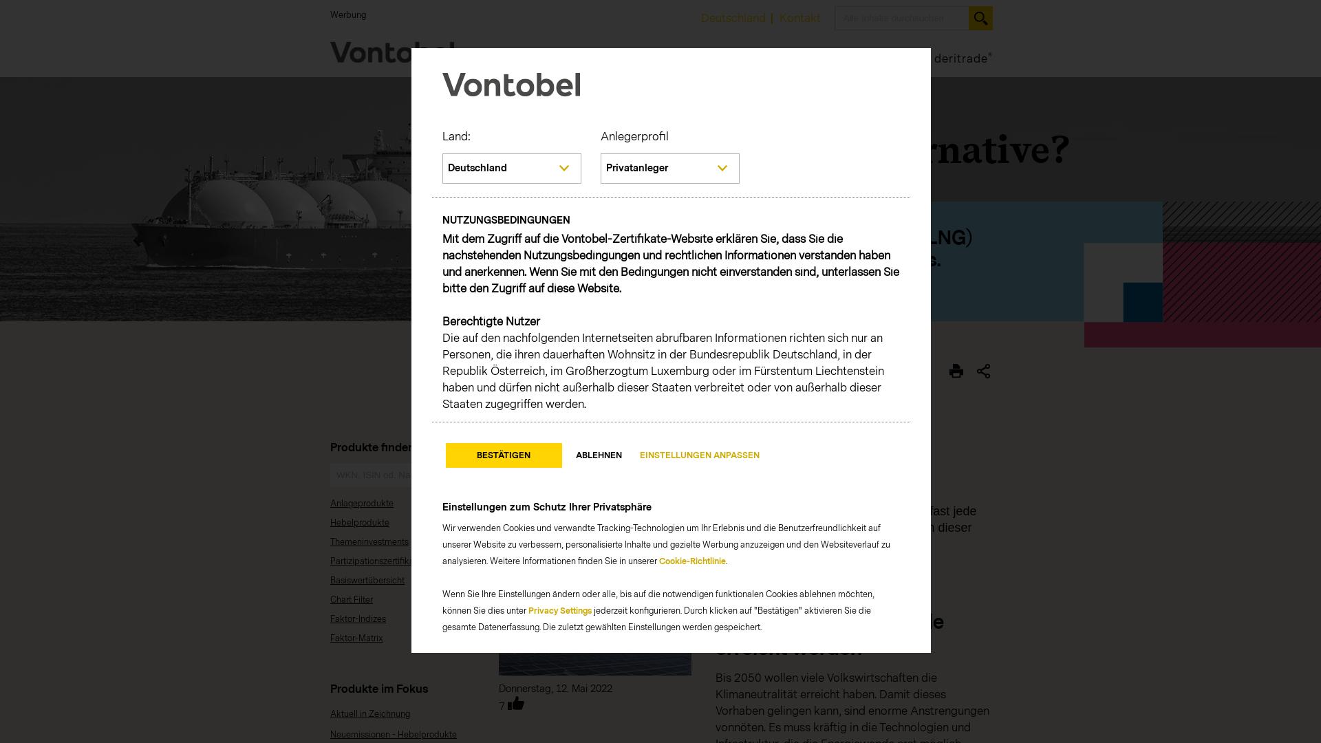 Website User Bewertung zu zertifikate.vontobel.com