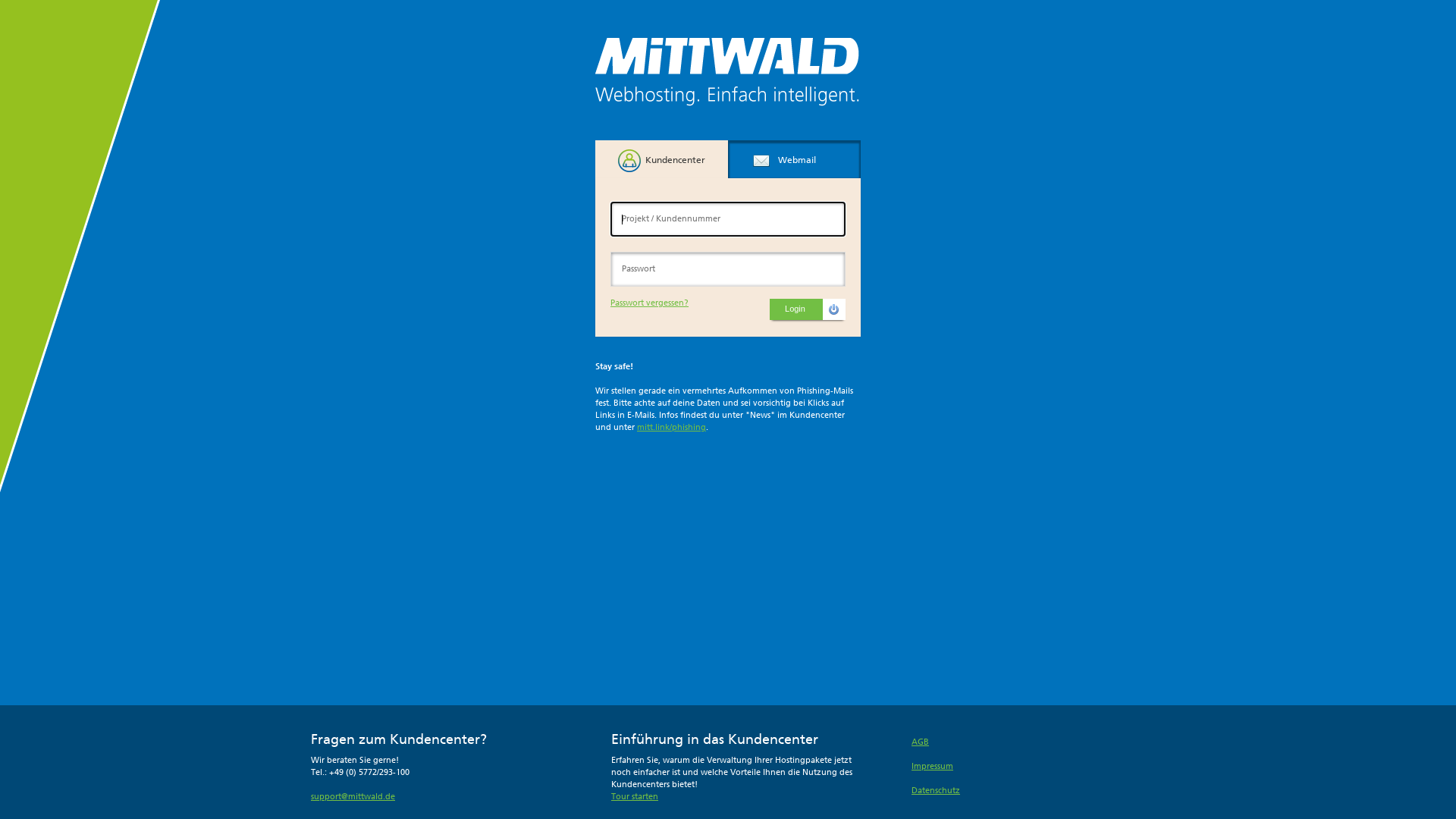 metawebscore - Website Technologie Analyse für login.mittwald.de